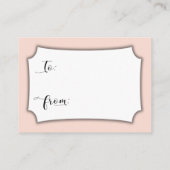 赤面かわいらしピンク表示ブライダルシャワーギフトカード エンクロージャーカード (裏面)