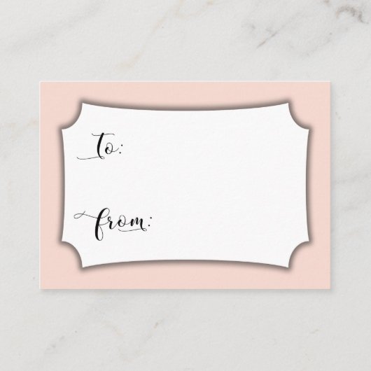 赤面かわいらしピンク表示ブライダルシャワーギフトカード エンクロージャーカード (裏面)