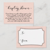 赤面かわいらしピンク表示ブライダルシャワーギフトカード エンクロージャーカード (正面/裏面)