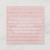 赤面かわいらしピンク スクエア名刺 (裏面)