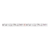 赤面かわいらしピンク&セージ昆虫モノグラガーリーム グログランリボン (正面)