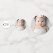 赤面かわいらしフローラワンベビーガールズファースト誕生日 コンフェッティ (裏面)