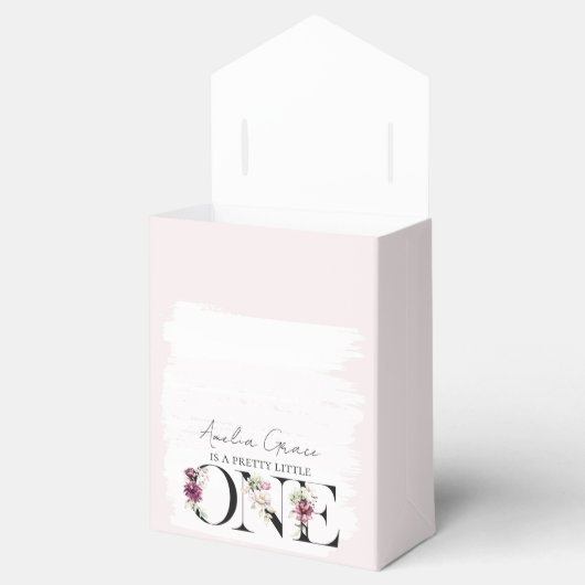 赤面かわいらしフローラワンベビーガールズファースト誕生日 フェイバーボックス (オープン)