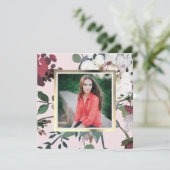 赤面かわいらしフローラ卒業会写真 招待状 (スタンド正面)