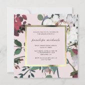 赤面かわいらしフローラ卒業会写真 招待状 (裏面)