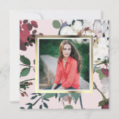 赤面かわいらしフローラ卒業会写真 招待状 (正面)