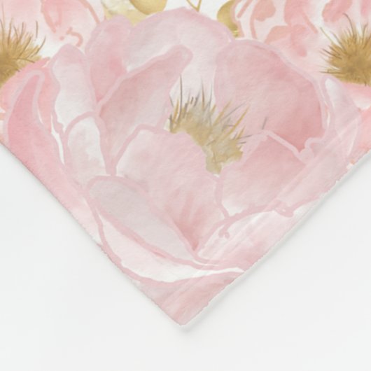 赤面かわいらしフローラ王室のプリンセス金ゴールドクラウンガール フリースブランケット (角)