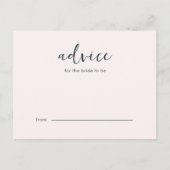 赤面かわいらしブライダルシャワーアドバイスfor Bride アドバイスカード (正面)