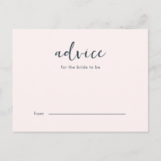 赤面かわいらしブライダルシャワーアドバイスfor Bride アドバイスカード (正面)