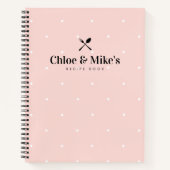 赤面かわいらし水玉模様カップル空白のレシピ本 ノートブック (正面)