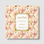 赤面かわいらし金ゴールド結婚の思い出のゲストブック ゲストブック (正面)