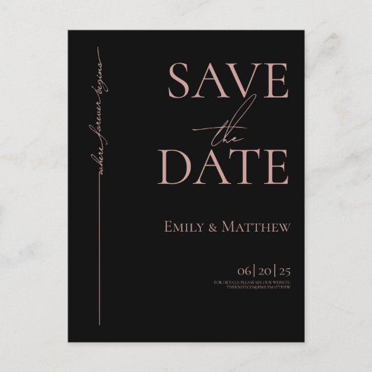 赤面が永遠に始まる黒日付を保存 案内ポストカード (正面)