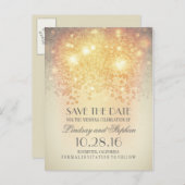 赤面きらめくエレガント日付ポストカードの保存 案内ポストカード (正面/裏面)