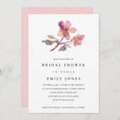 赤面さくらんぼブロッサムフローラブライダルシャワー招待状 サンキューカード (正面/裏面)