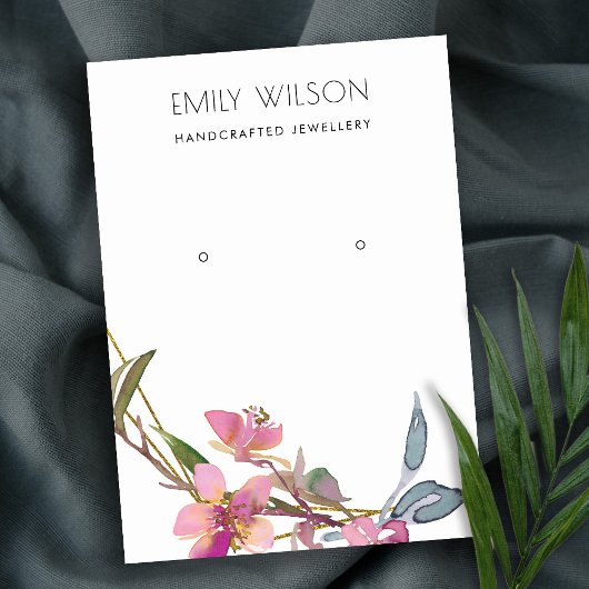 赤面さくらんぼ花フローライヤリング表示ロゴ 名刺