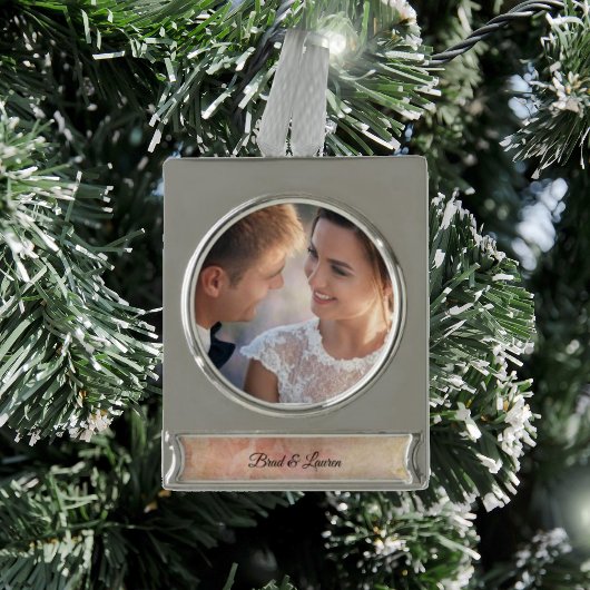 赤面したフローラヴィンテージウェディングオーナメント シルバープレートバナーオーナメント