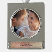 赤面したフローラヴィンテージウェディングオーナメント シルバープレートバナーオーナメント (正面)