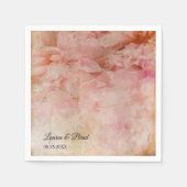 赤面したフローラヴィンテージウェディングナプキン スタンダードカクテルナプキン (正面)