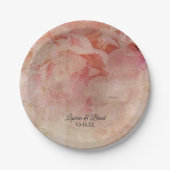 赤面したフローラヴィンテージウェディングプレート ペーパープレート (正面)