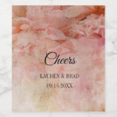 赤面したフローラヴィンテージウェディングワインラベル ワインラベル (シングルラベル)