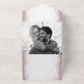 赤面した水ミニマル色シックモダン結婚ズ オールインワン招待状 (外側)