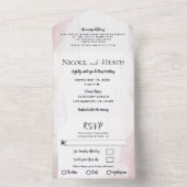 赤面した水ミニマル色シックモダン結婚ズ オールインワン招待状 (内側)