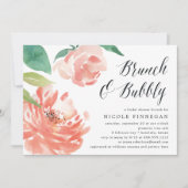 赤面した牡丹 |ブライダルシャワーブランチ招待状 招待状 (正面)
