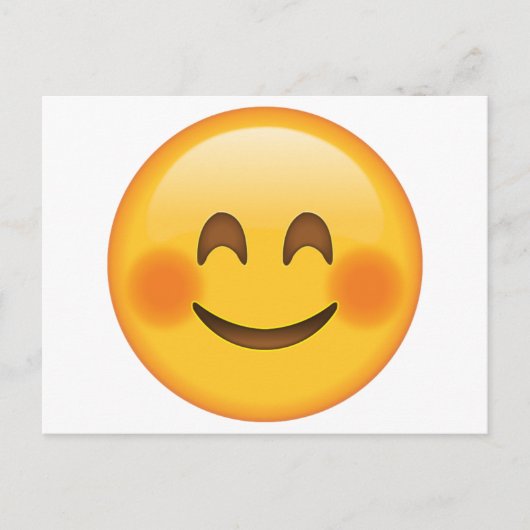 赤面した顔 – 絵文字 ポストカード (正面)