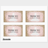 赤面するグリッター花嫁の未来ミセス・サンキュー 長方形シール (シート)