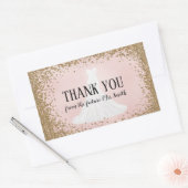 赤面するグリッター花嫁の未来ミセス・サンキュー 長方形シール (封筒)