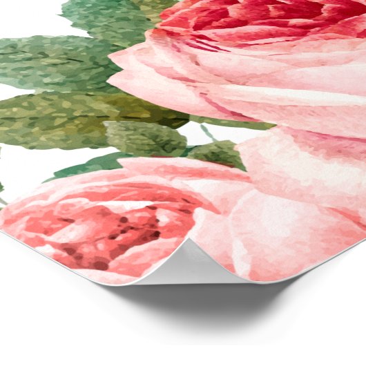 赤面するバラ結婚フローラの愛は甘い好意である ポスター (角)