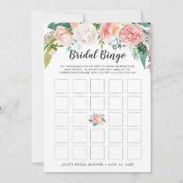 赤面する夏のフローラ両面ブライダルシャワー 招待状
