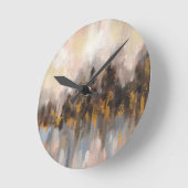 赤面する森1 ラウンド壁時計 (傾斜)