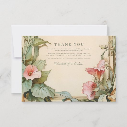 赤面つる植物フレ結婚ーム サンキューカード (正面)