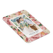 赤面とアイボリーフラワーフォト結婚ーズありがとう マグネット (右側)