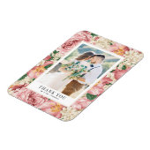 赤面とアイボリーフラワーフォト結婚ーズありがとう マグネット (左側)