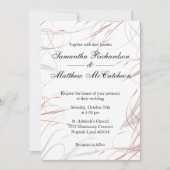 赤面とグレーのフローリ結婚ーズ 招待状 (正面)