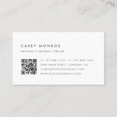 赤面とグレーの水色の署名スクリプトQRコード 名刺 (裏面)