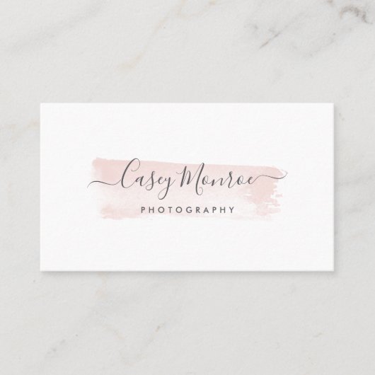 赤面とグレーの水色の署名スクリプトQRコード 名刺 (正面)