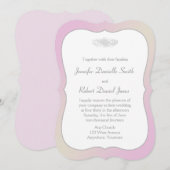 赤面とグレーロマンチック結婚式招待状 招待状 (正面/裏面)