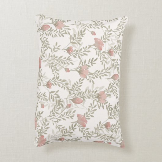 赤面とセージ水の色の枕 アクセントクッション (裏面(縦))