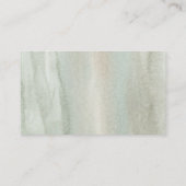 赤面とセージ水の色の金ゴールドジオメトリック結婚ス プレイスカード (裏面)