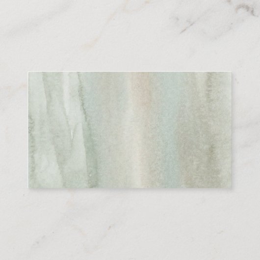 赤面とセージ水の色の金ゴールドジオメトリック結婚ス プレイスカード (裏面)