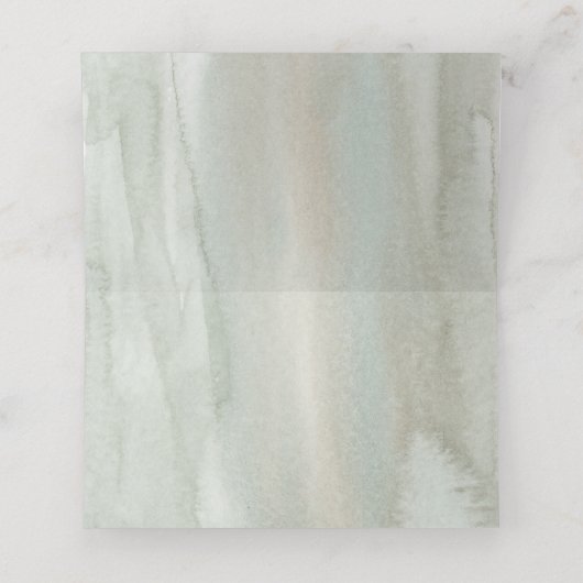 赤面とセージ水の色の金ゴールドジオメトリック結婚ス プレイスカード (内部開封)