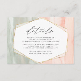 赤面とセージ水の色ジオメトリック結婚詳細 エンクロージャーカード