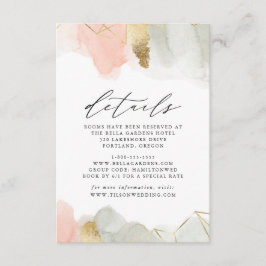 赤面とセージ水の色ジオメトリック結婚詳細 エンクロージャーカード