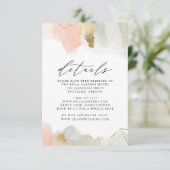 赤面とセージ水の色ジオメトリック結婚詳細 エンクロージャーカード (スタンド正面)