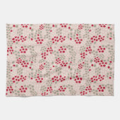 赤面とセージ緑モダンのクリスマスタオル キッチンタオル (横)