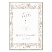 赤面とセージ・ワイルドフラワー春の結婚式 テーブルナンバー (裏面)
