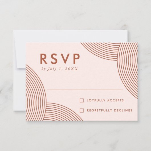 赤面とテラコッタ幾何結婚旋回 出欠カード (正面)